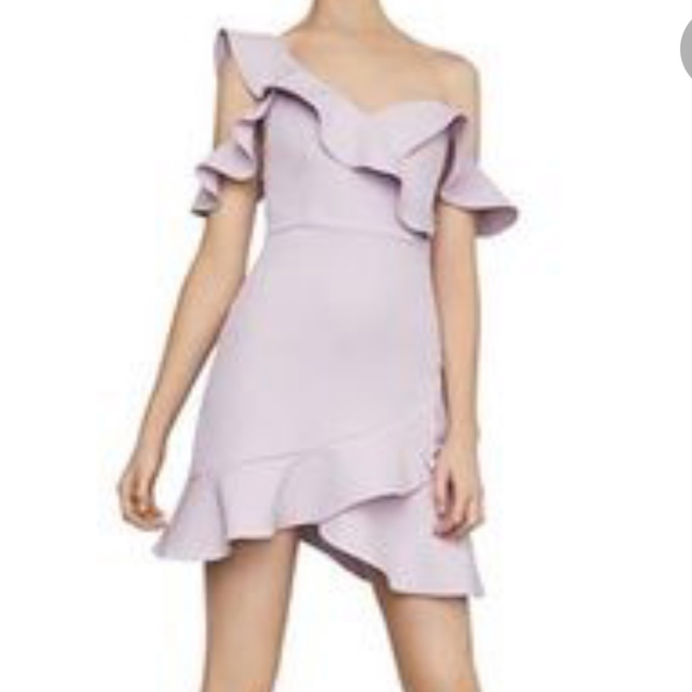 BCBGMAXAZRIA Malik One Shoulder Dress in Lavender